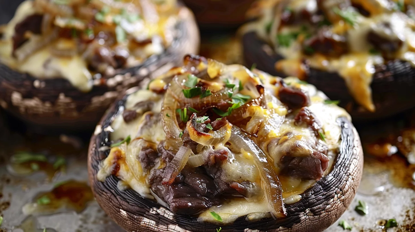 Cheesesteak-stuffed Portobello Mushrooms