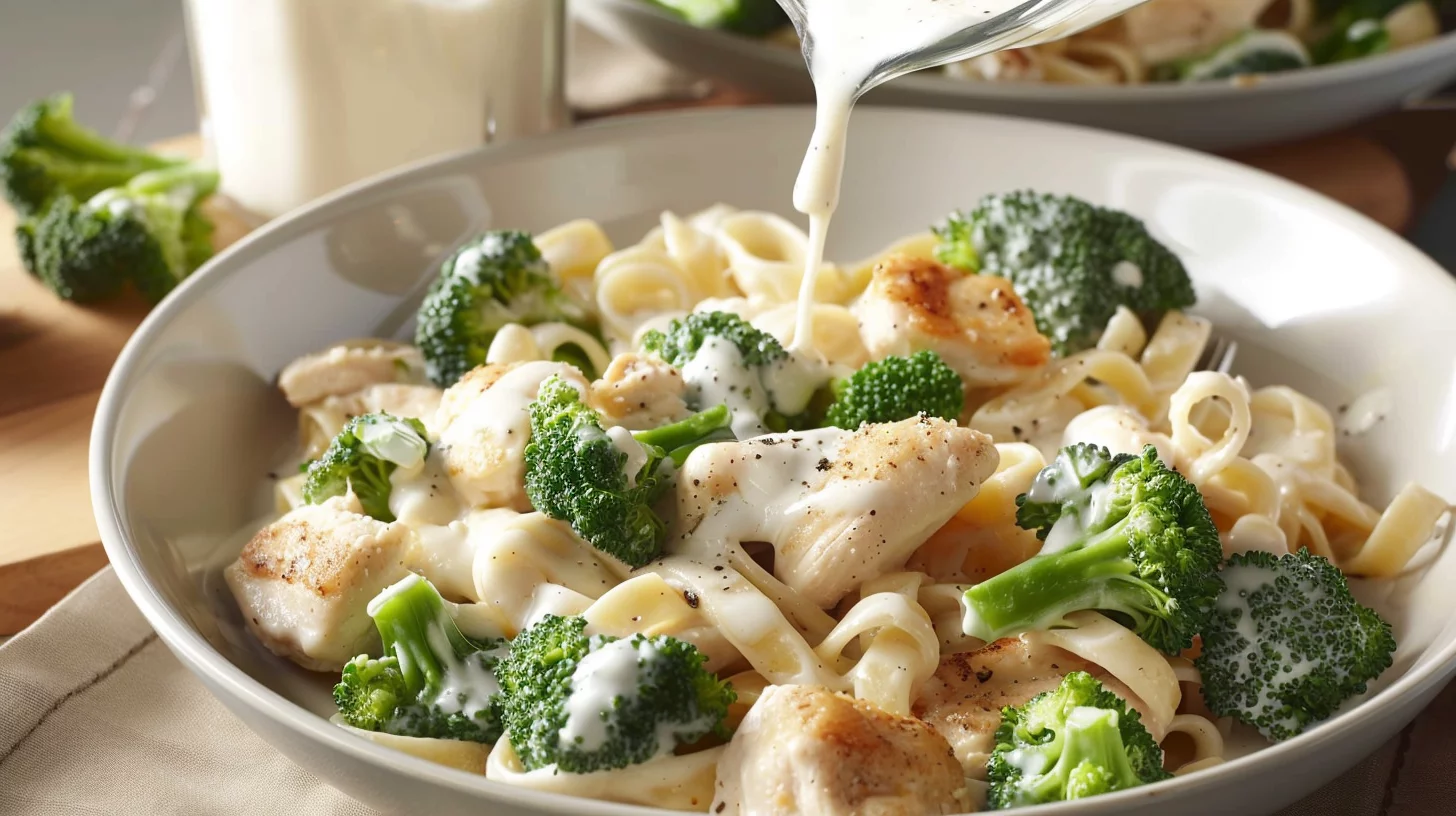 Creamy Chicken Alfredo Fettuccine With Broccoli Bliss
