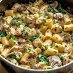 Creamy Chicken Marsala Pasta With Spinach and Mushrooms