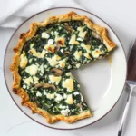 Crustless Spanakopita Quiche With Feta and Sautéed Mushrooms