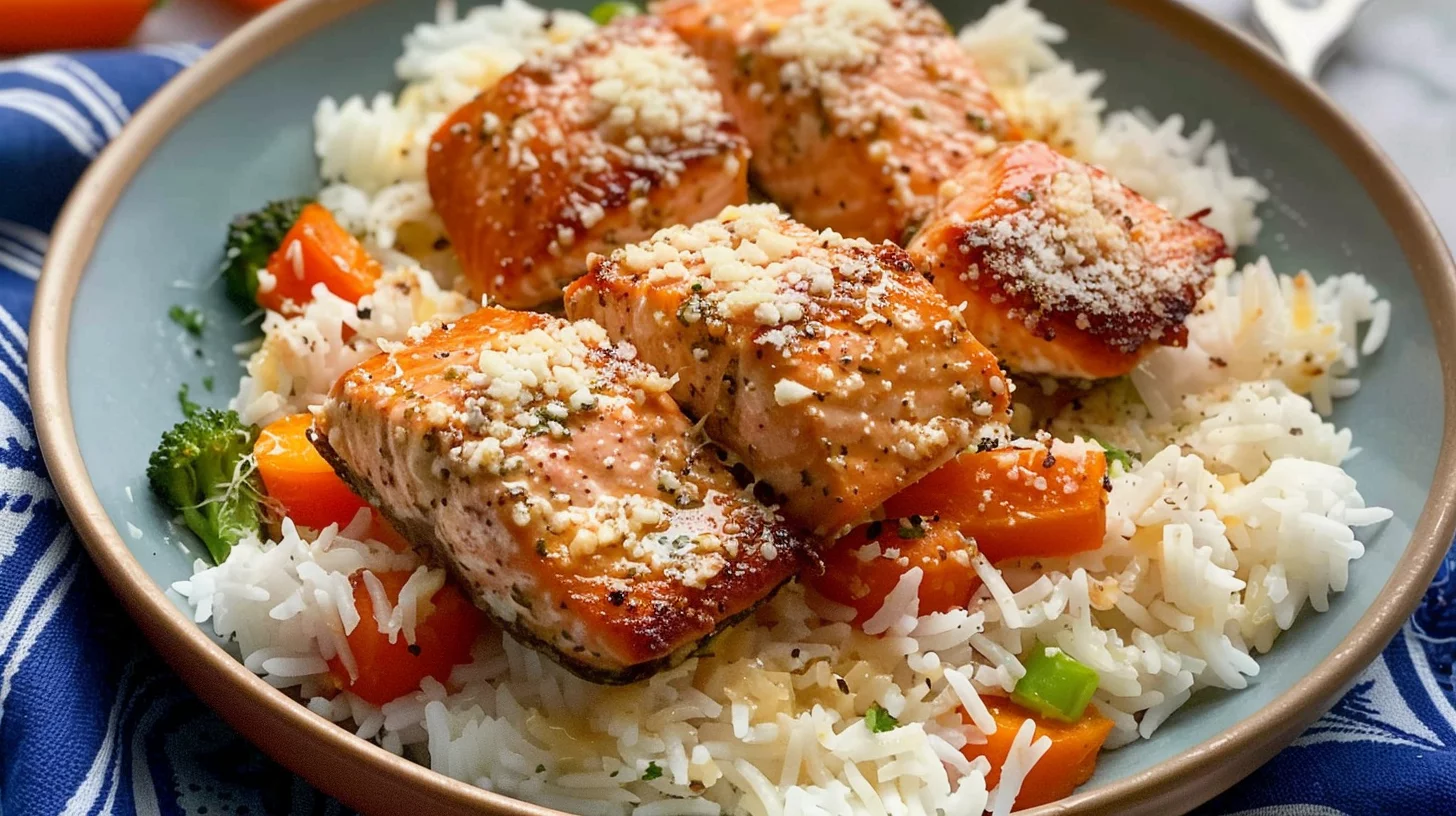 Garlic Parmesan Salmon Bites