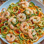 Gingersoy Zucchini Noodles With Shrimp