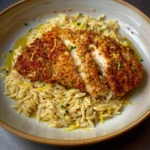 Parmesan Crusted Chicken With Herbed Orzo