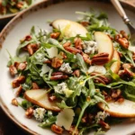 Pear and Arugula Salad With Gorgonzola Candied Pecans and Lemon-honey Vinaigrette