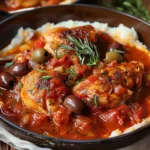 Rustic Tomato and Herb Chicken Stew With Fluffy White Rice