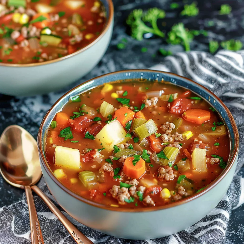 Loaded Hamburger Vegetable Soup
