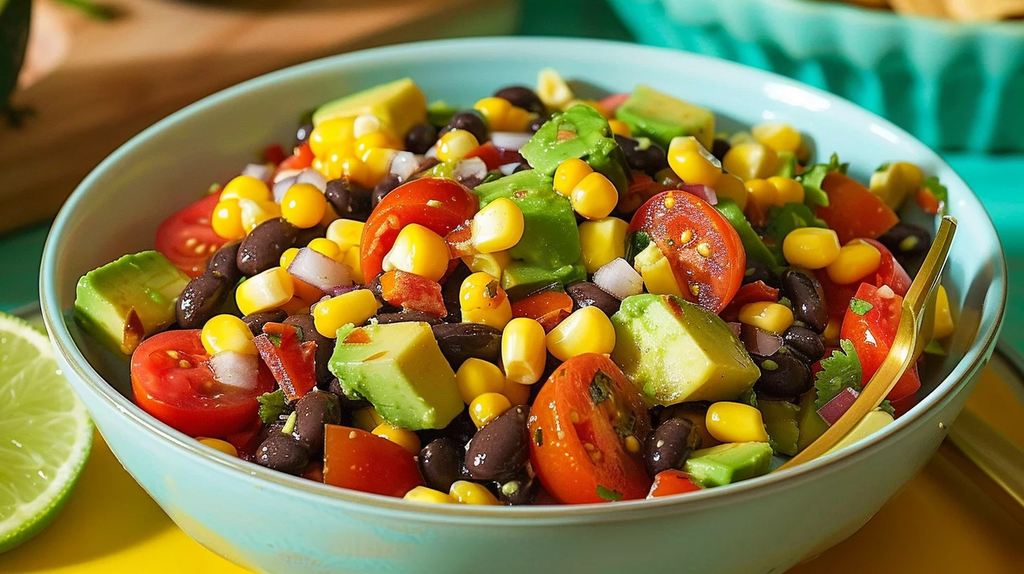 Avocado Black Bean Corn Tomato Salad