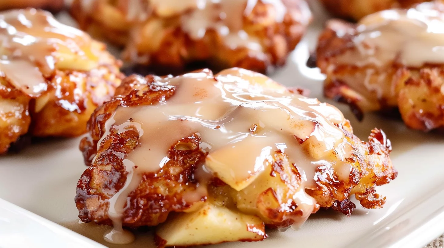 Baked Apple Fritters With Glaze
