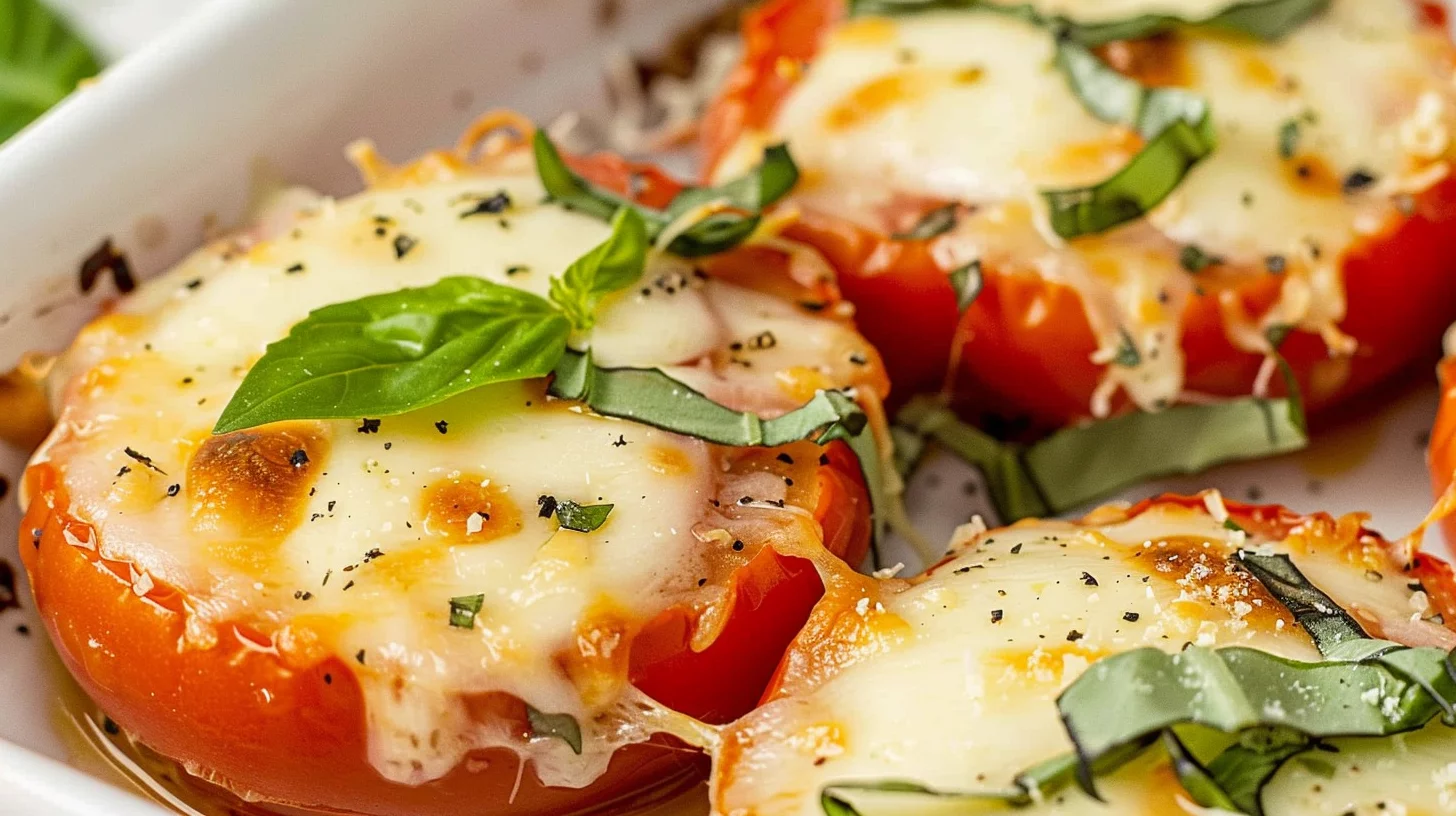 Baked Tomatoes With Mozzarella and Parmesan