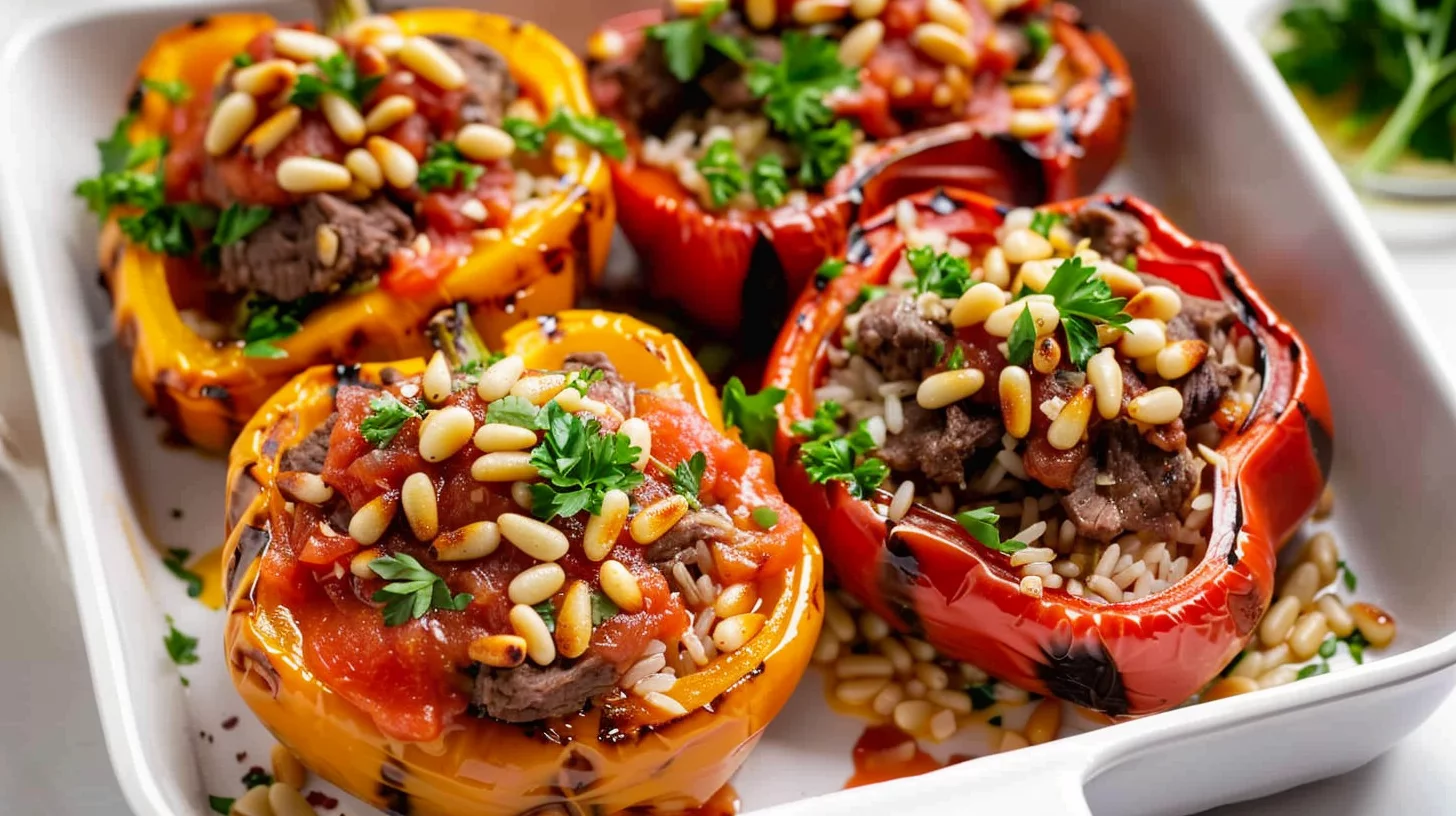 Beef and Rice Stuffed Peppers