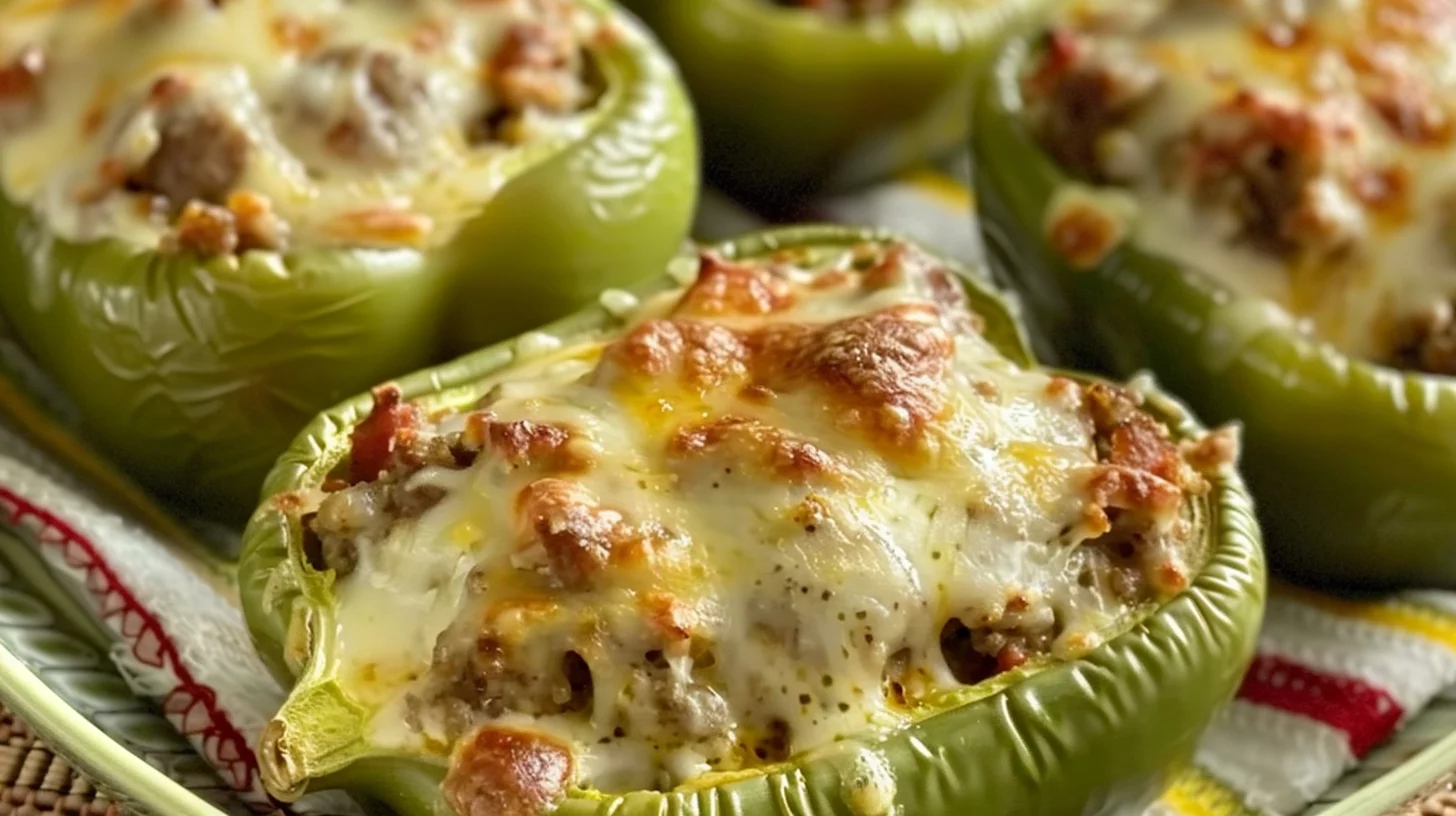 Cheesy Sausage Stuffed Peppers