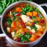 Chicken and Spinach Soup With Vegetables