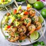 Cilantro Lime Shrimp and Veggie Pineapple Skewers