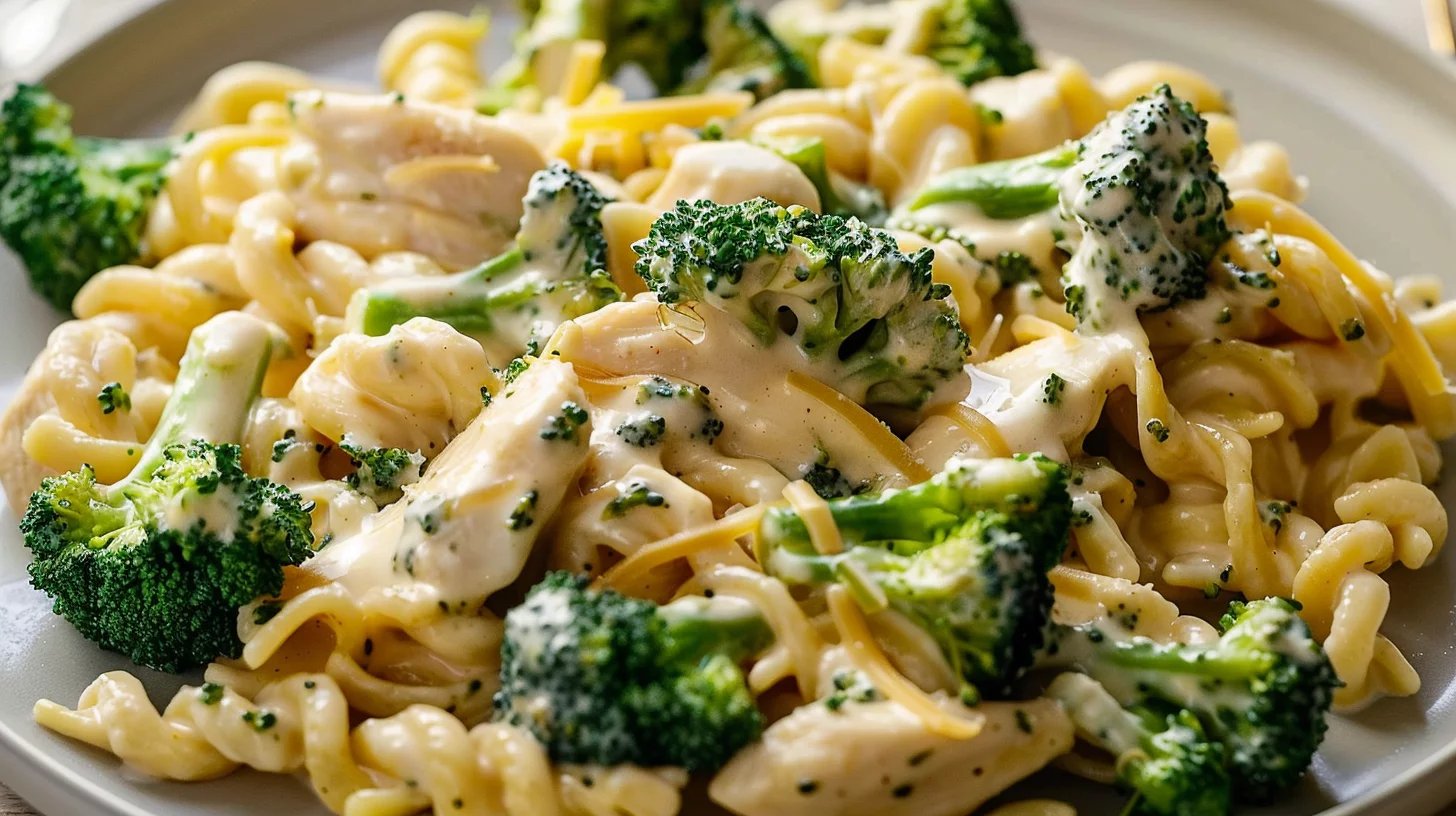 Creamy Garlic Chicken and Broccoli Rotini