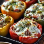 Creamy Pizza Stuffed Peppers