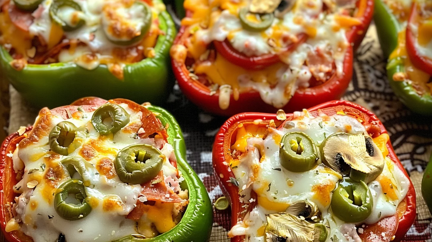 Creamy Pizza Stuffed Peppers