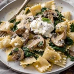 Creamy Ricotta Spinach and Mushroom Pasta