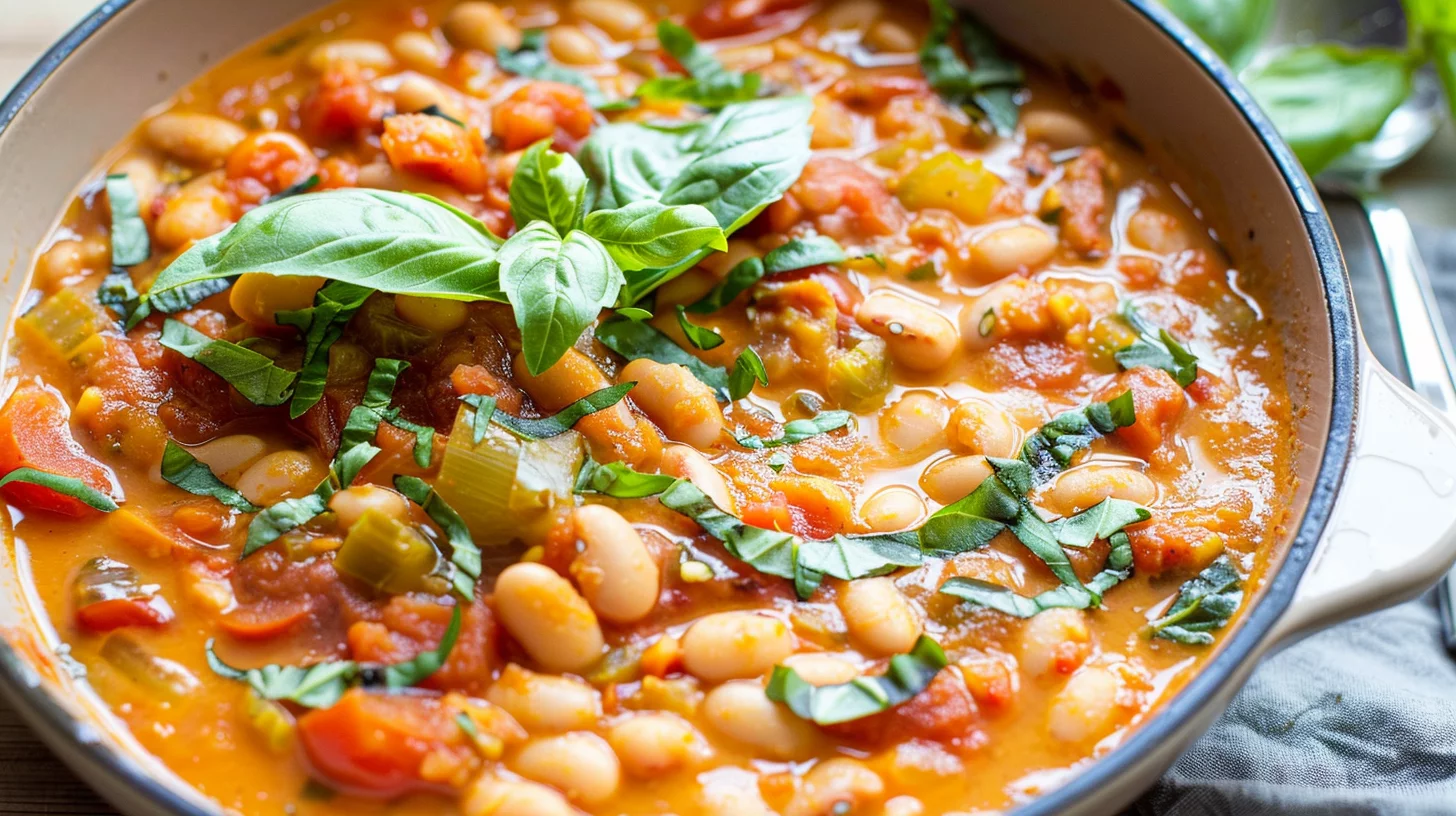 Creamy Vegan Tomato White Bean Stew