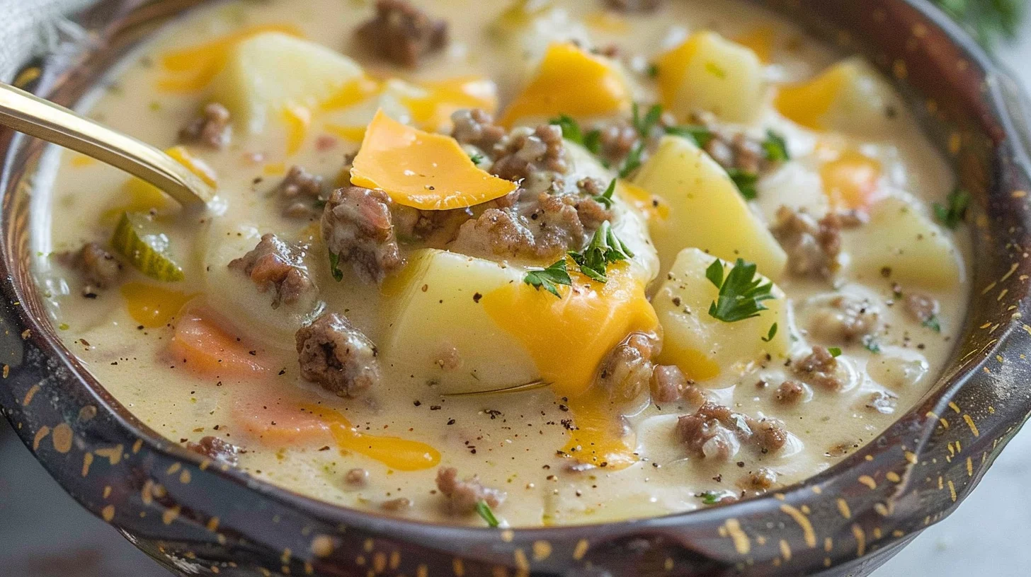 Crockpot Creamy Hamburger Potato Soup