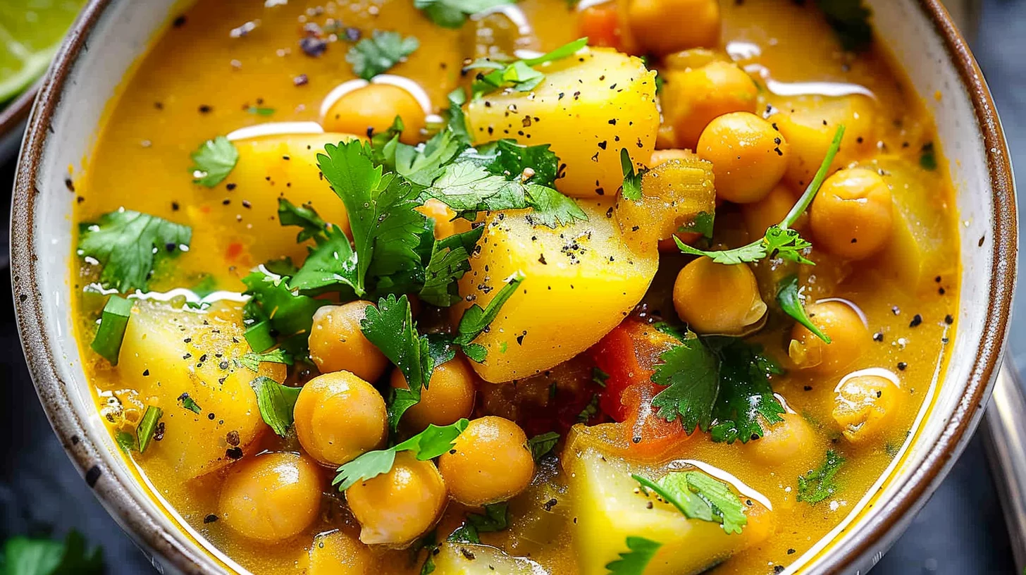 Curry Soup With Chickpeas and Potatoes
