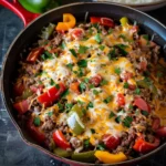 Easy Ground Beef and Peppers Skillet Dinner Recipe