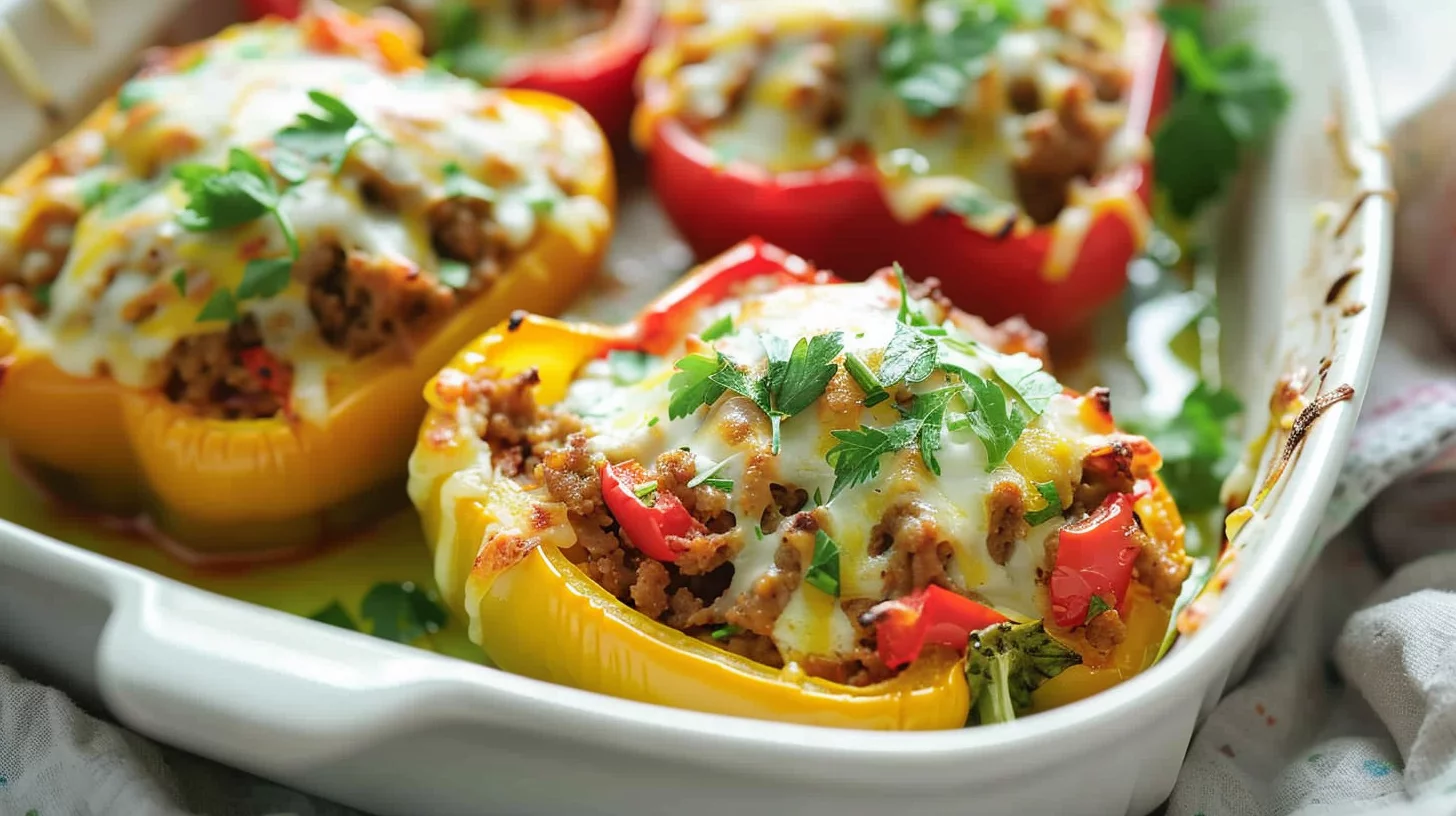 Easy Ground Turkey Stuffed Peppers Recipe