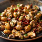Garlic Mushrooms With Sun Dried Tomatoes