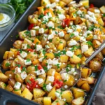 Greek Roasted Potatoes With Peppers and Feta