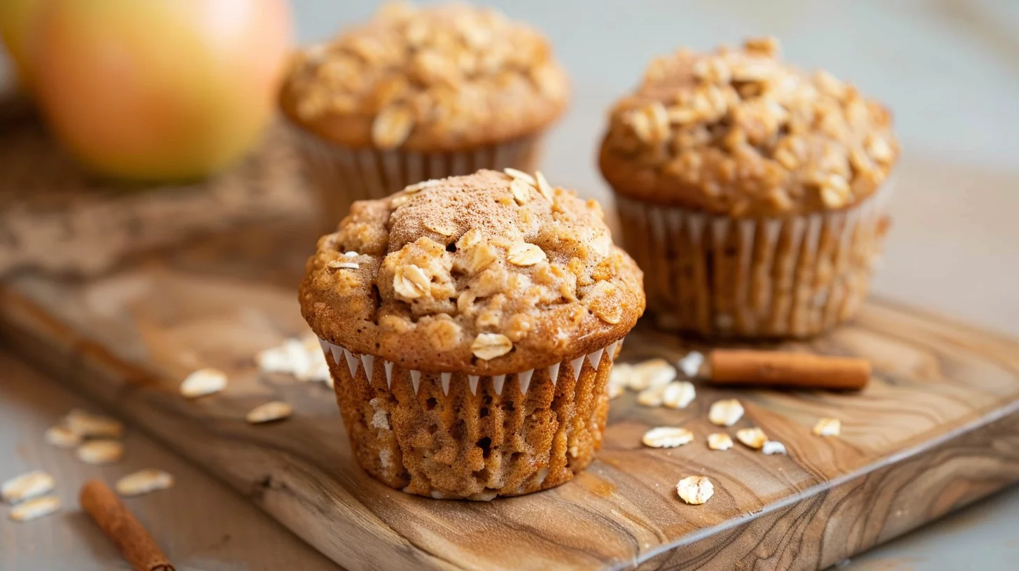 Healthy Apple Cinnamon Oat Muffins