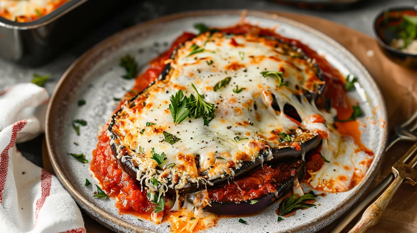 Healthy Eggplant Parmesan Bake