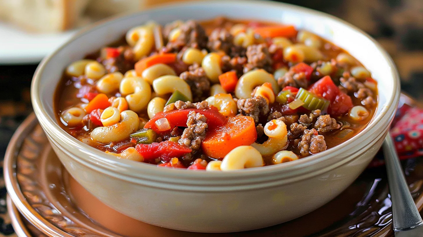 Macaroni and Hamburger Soup