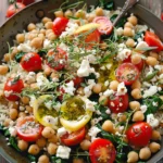 Mediterranean Lemon Rice With Chickpeas Spinach Tomatoes and Feta