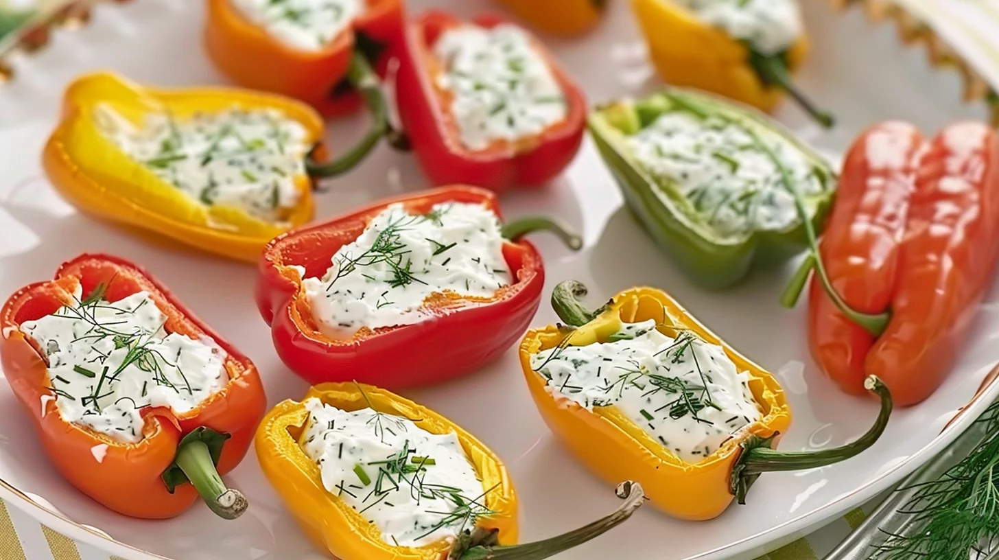 No Bake Cream Cheese Stuffed Mini Peppers