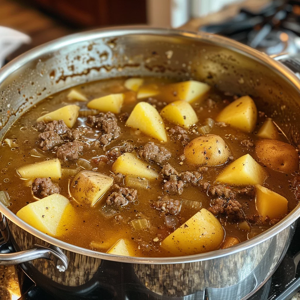 One-Pot Hamburger Beef Soup