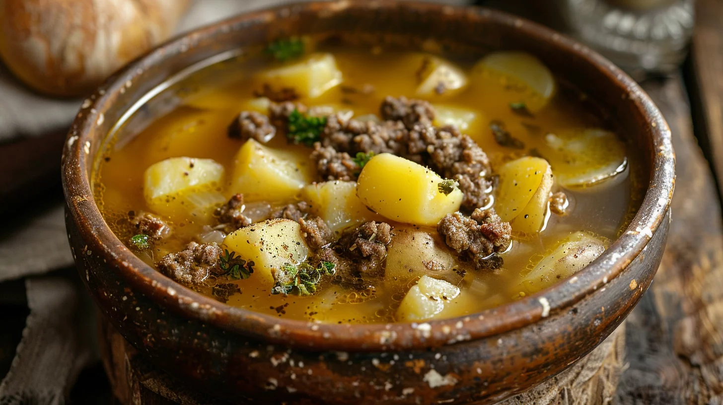 One-Pot Hamburger Beef Soup