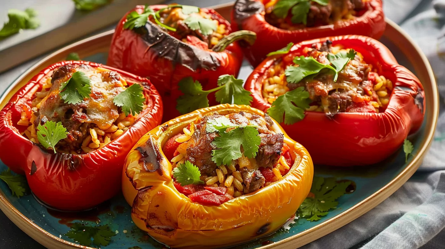 Quick and Easy Beef and Rice Stuffed Peppers Recipe