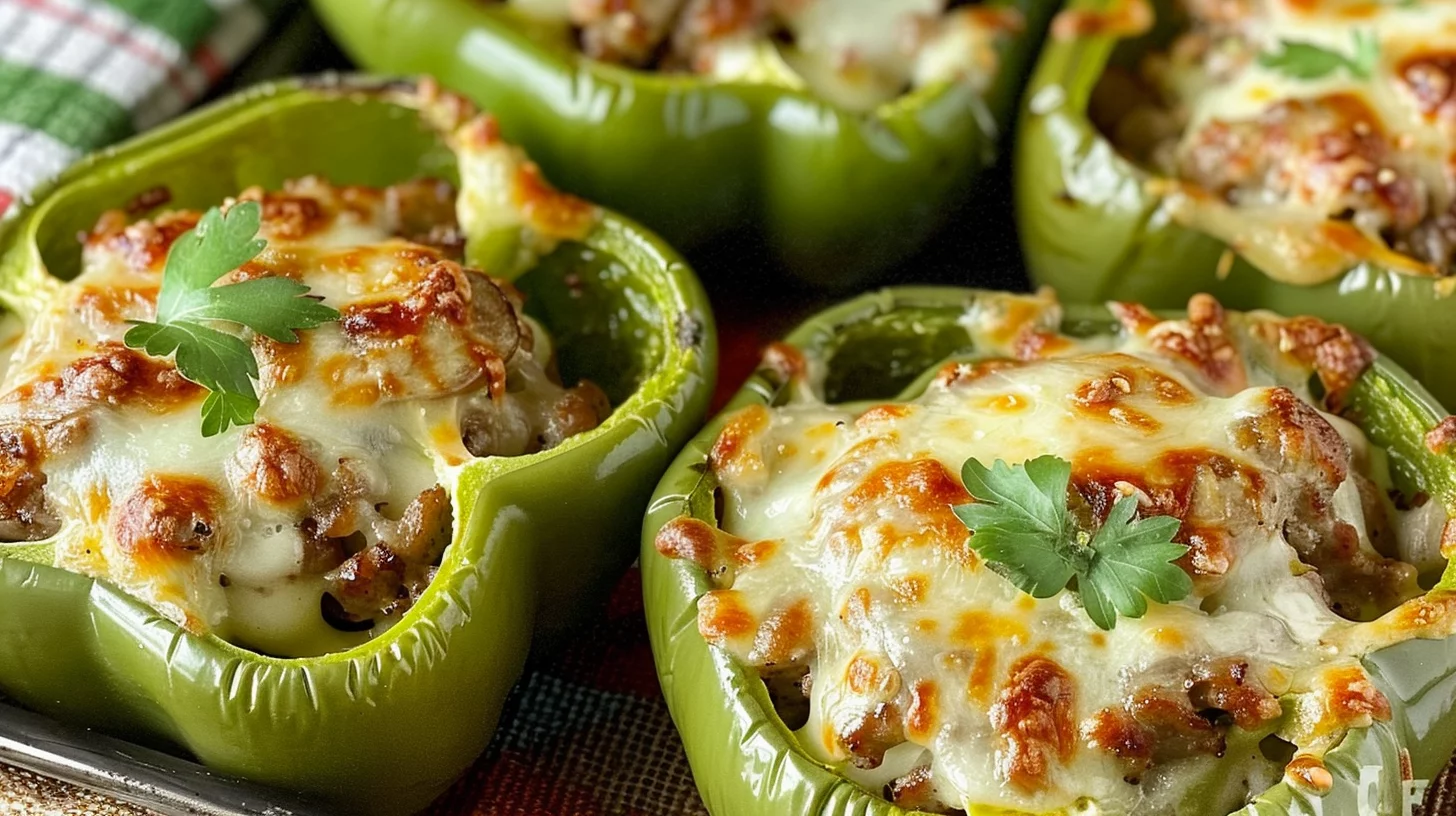 Sausage and Cream Cheese Stuffed Bell Peppers