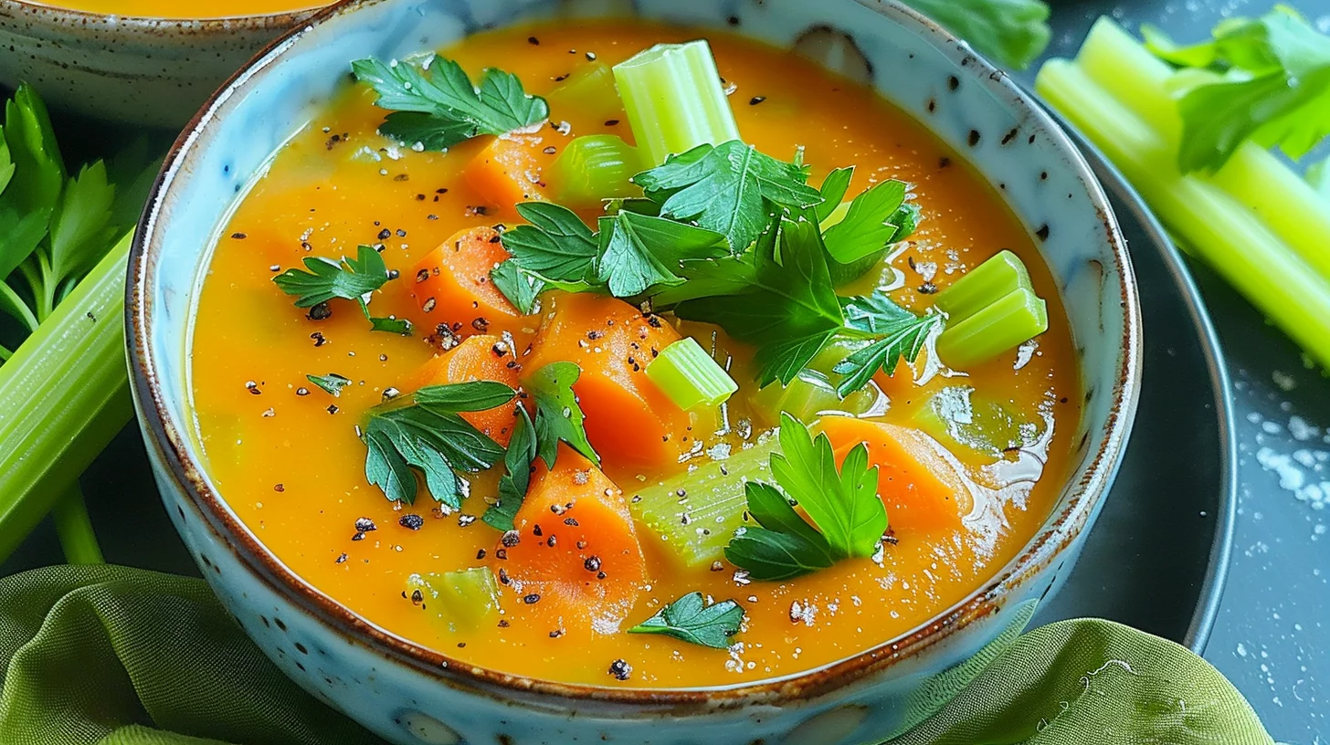 Simple Carrot and Celery Soup With Italian Seasoning