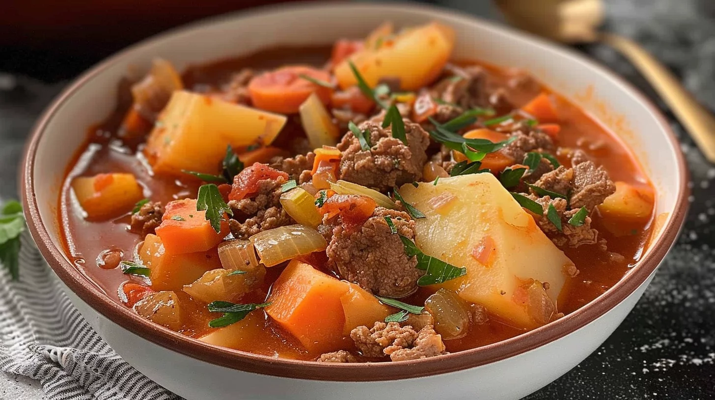 Slow Cooker Ground Beef Stew