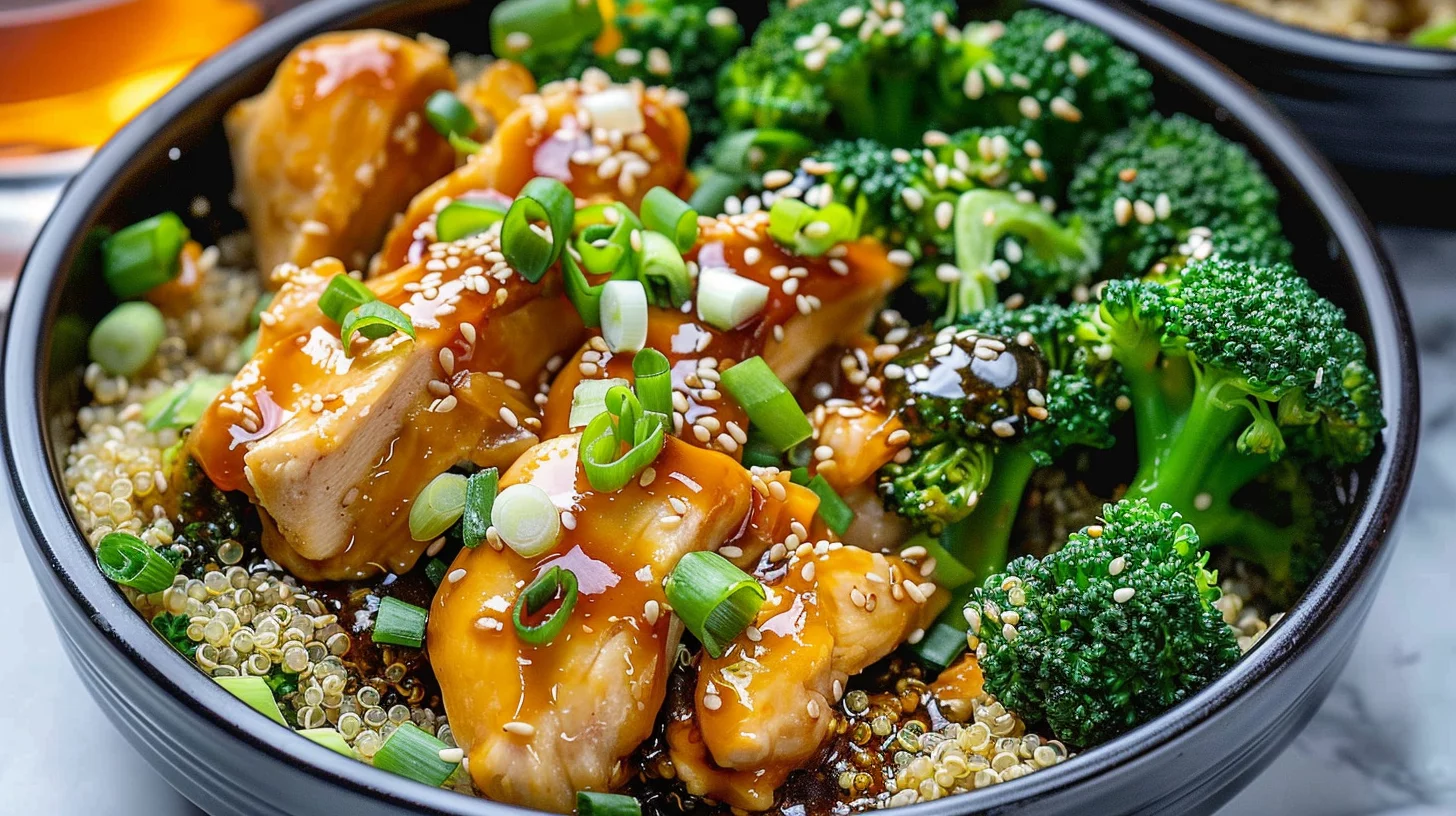 Spicy Honey Garlic Chicken Meal Prep Bowl