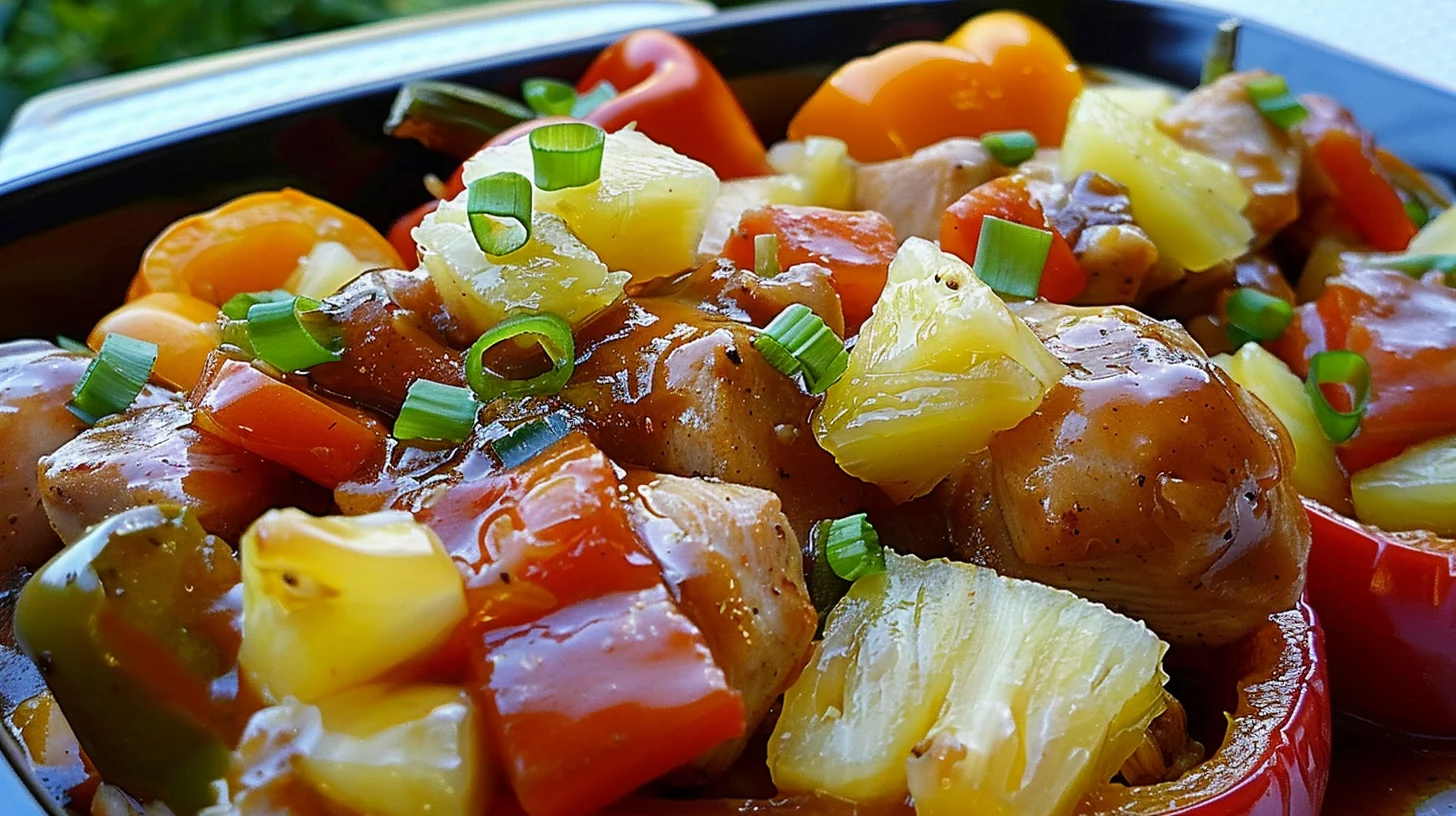 Teriyaki Pineapple Chicken Stuffed Peppers