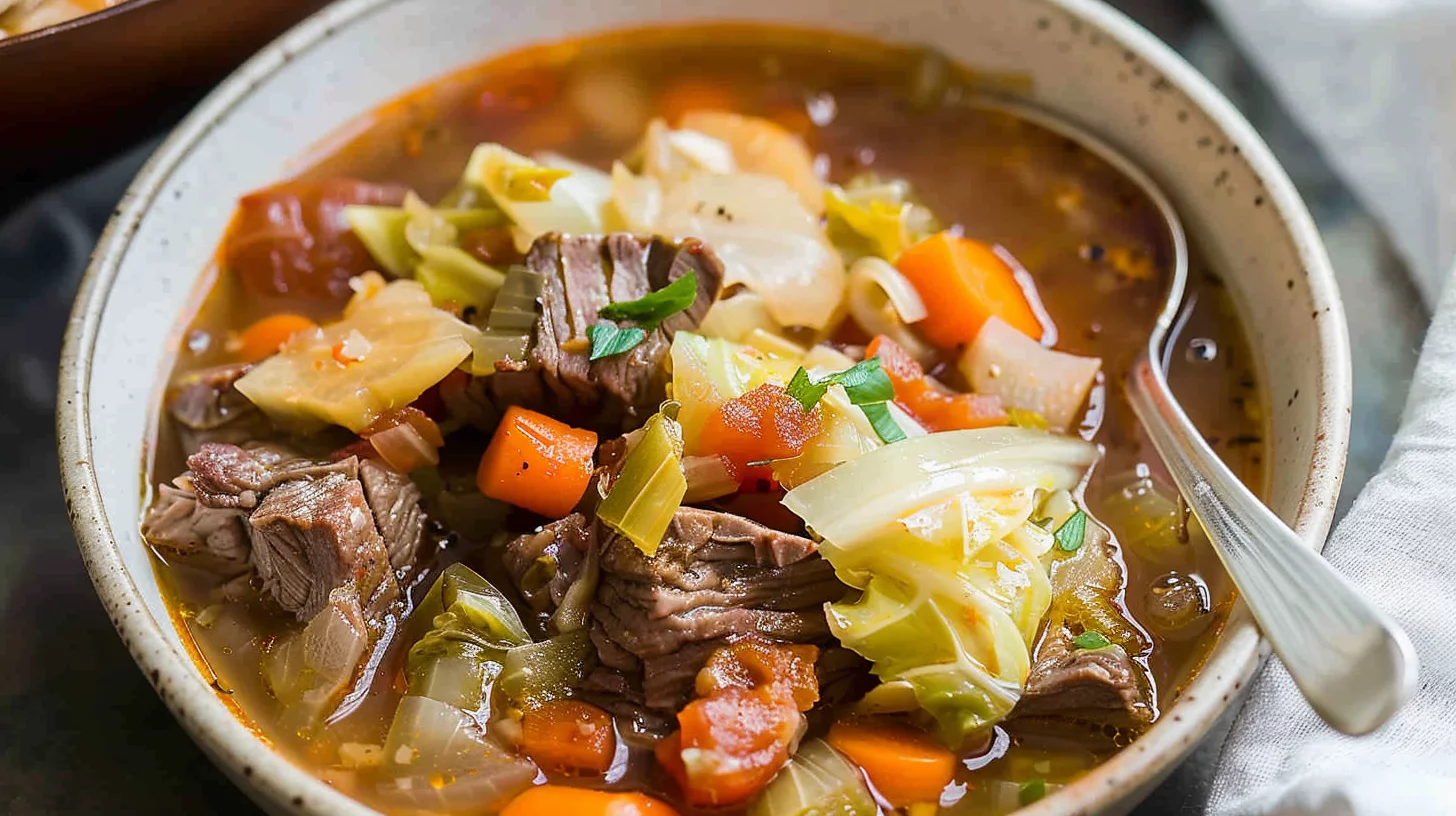 Vegetable Beef Soup With Cabbage