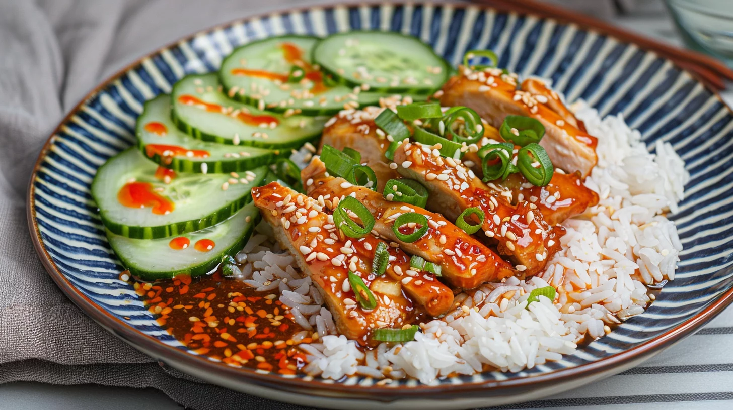 Caramelised Soy Chicken In Garlic Ginger Broth With Rice