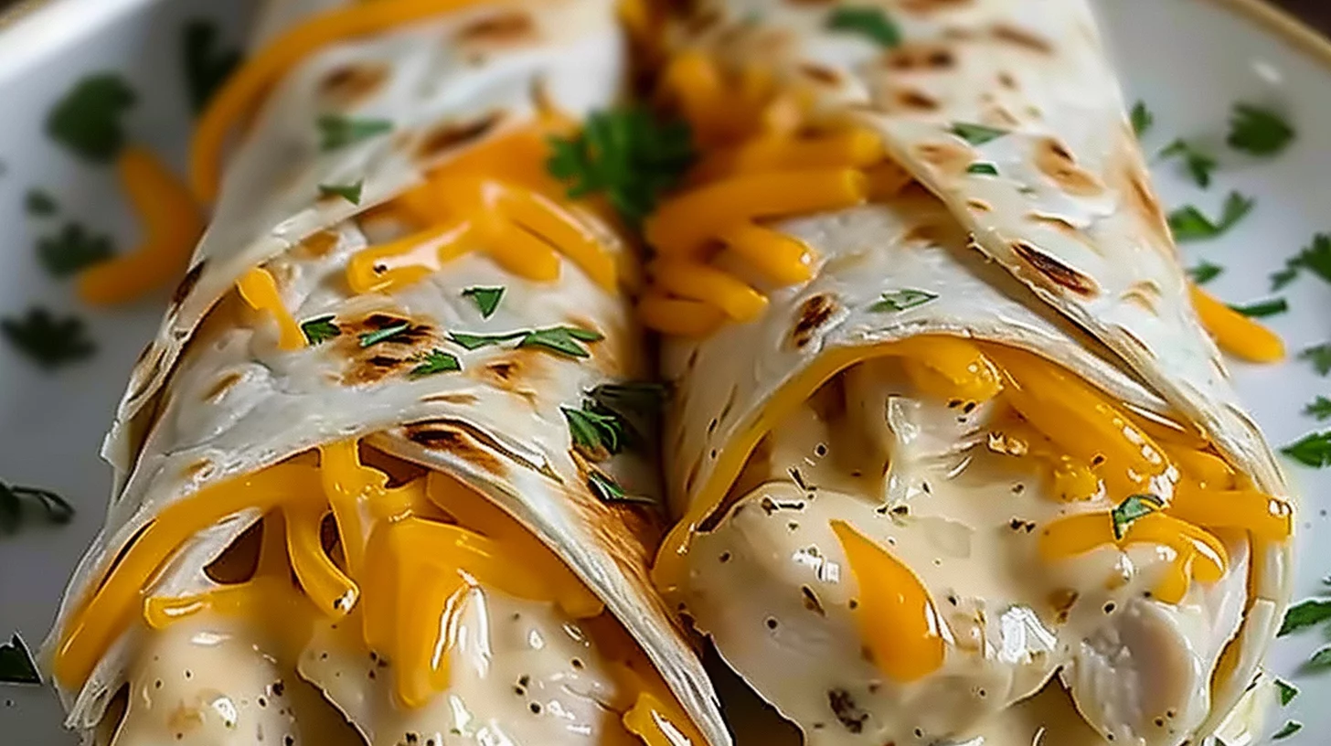 Cheesy Garlic Chicken Wraps