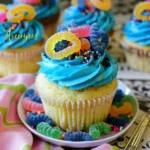 Creepy Crawly Gummy Worm Cupcakes