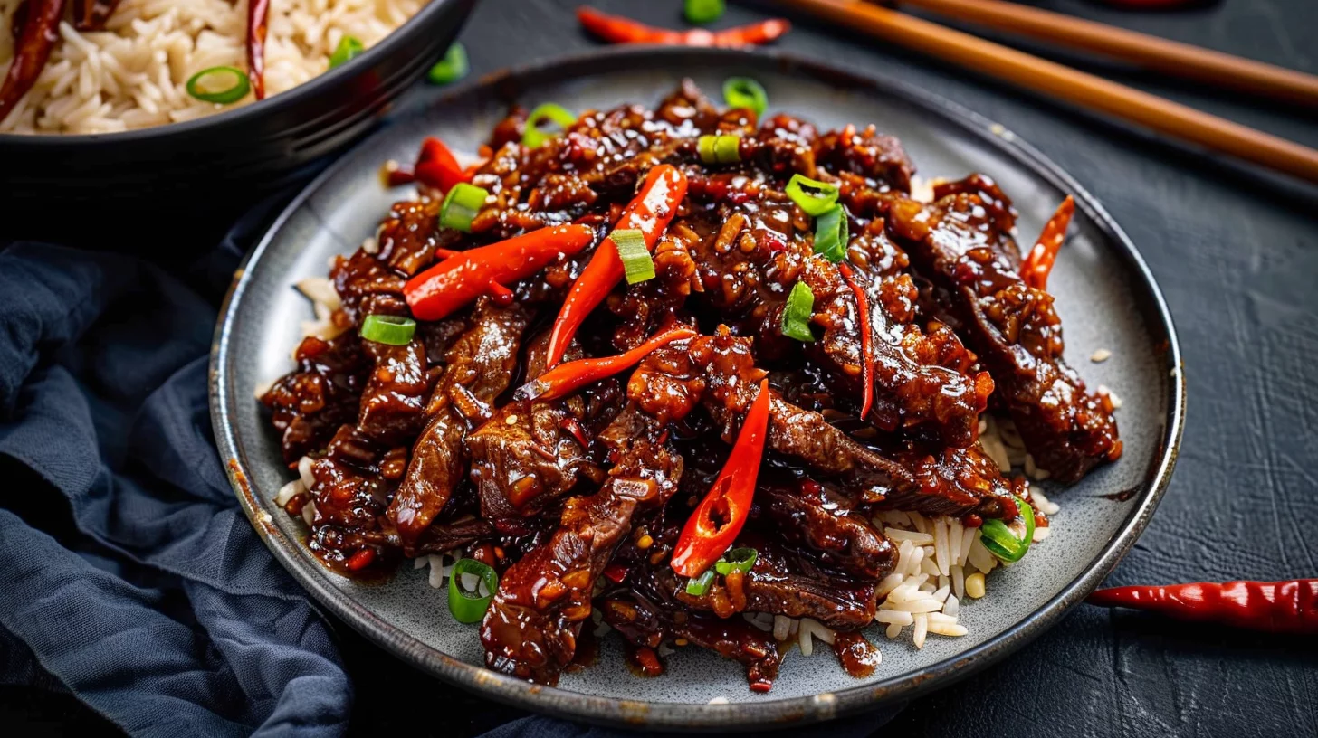 Crispy Chilli Beef Rice
