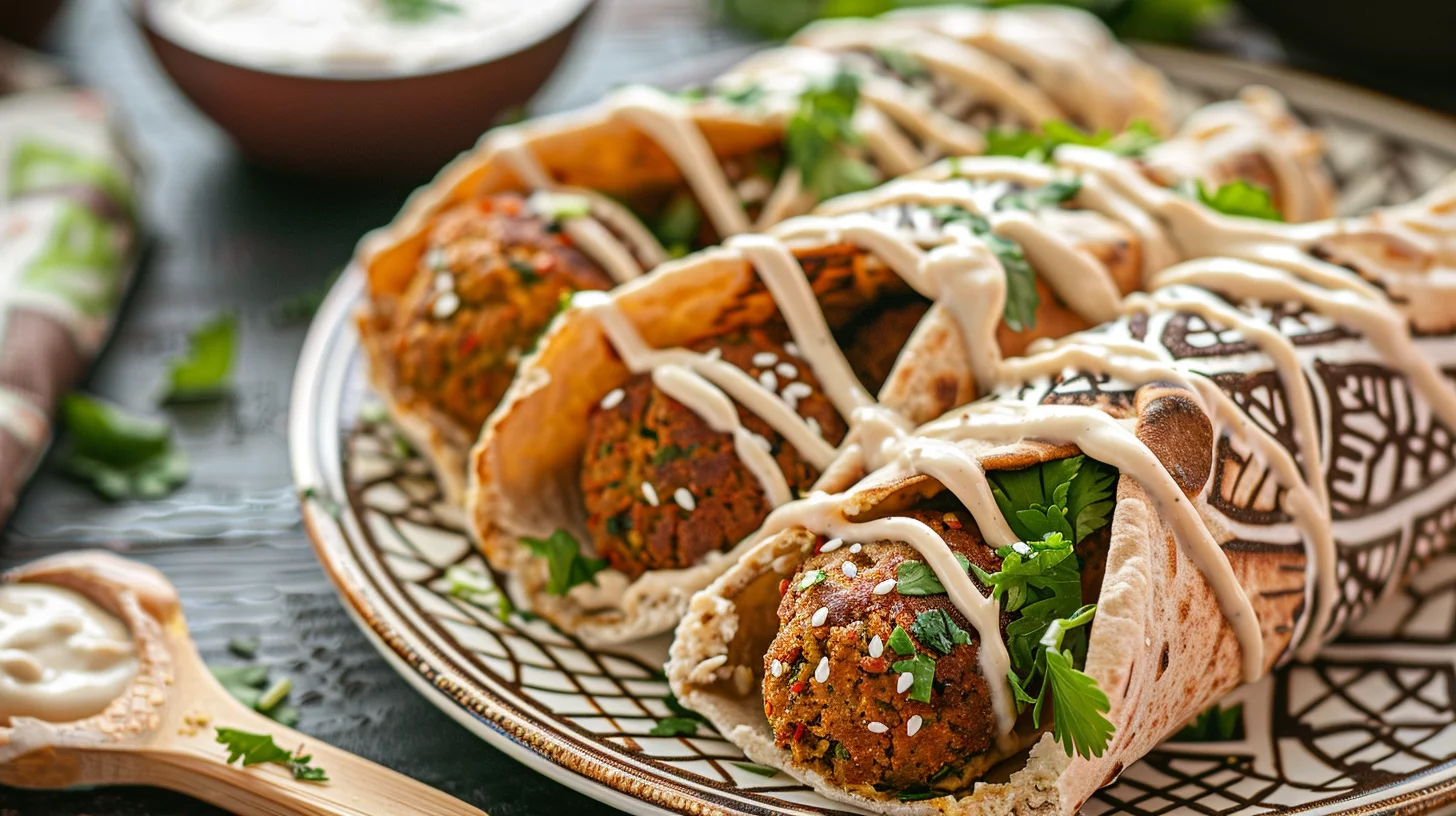 Crispy Falafel Wraps with Tahini Sauce