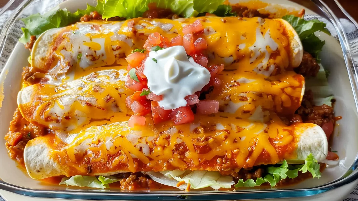 Easy Cheesy Ground Beef Enchiladas