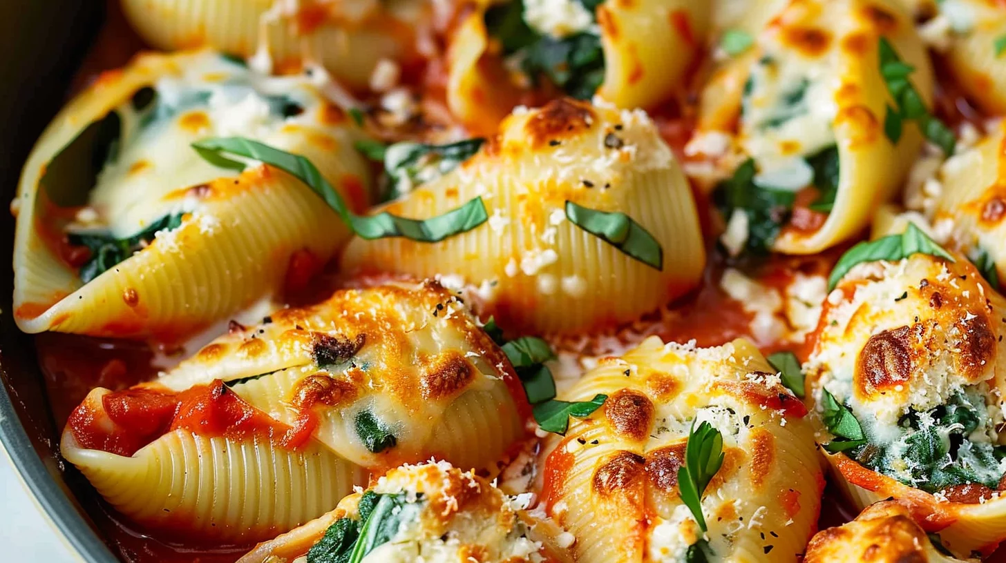 Easy Spinach and Ricotta Stuffed Shells