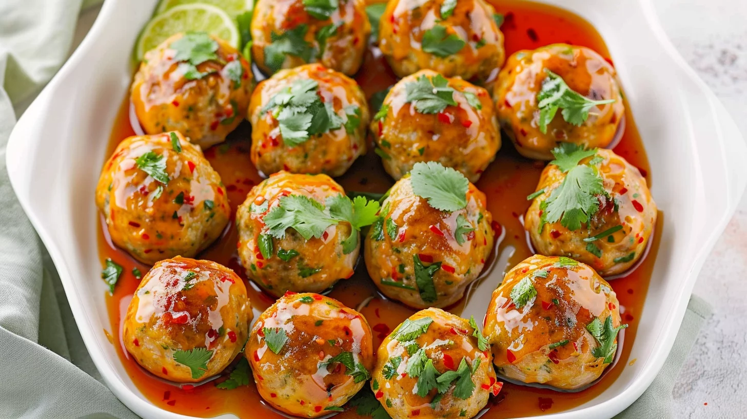 Easy Thai Baked Chicken Meatballs